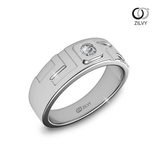 Zilvy - แหวนชายเพชรน้ำร้อย 0.10 กะรัต (BR155)