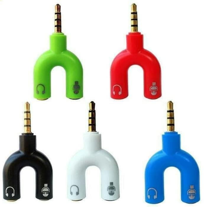 Audio Splitter U Shape Male to Dual Female Jack 3.5mm Smule Mic
