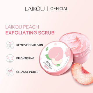 Laikou Peach Fragrance Brightening Smoothing Remove Dirt Oil Control Tender Skin Body Scrub 90g.