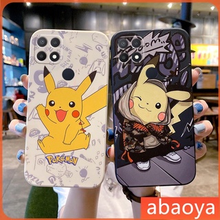 เคส นิ่มขอบเหลี่ยม เคส oppo A15 RENO5 A53 A15S A5 A9 A7 A12 A39 A57 F9 A31 A83 F11 RENO6 RENO4Z R9S RENO A3S A5 A12E F1S A59 A5S RENO5PRO RENO6PRO Bikachu smile trend Cartoons Square edge Lens protection phone case case oppo BBJFB