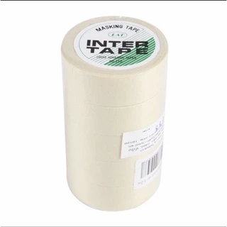 Intertape หลุยส์เทป กระดาษกาวพ่นสี [1แถวเล็ก] กระดาษกาวย่น เทปย่นพ่นสี อินเตอร์เทป หน้ากว้าง 3/4" ยาว 10 หลา แกน 1 1/4"