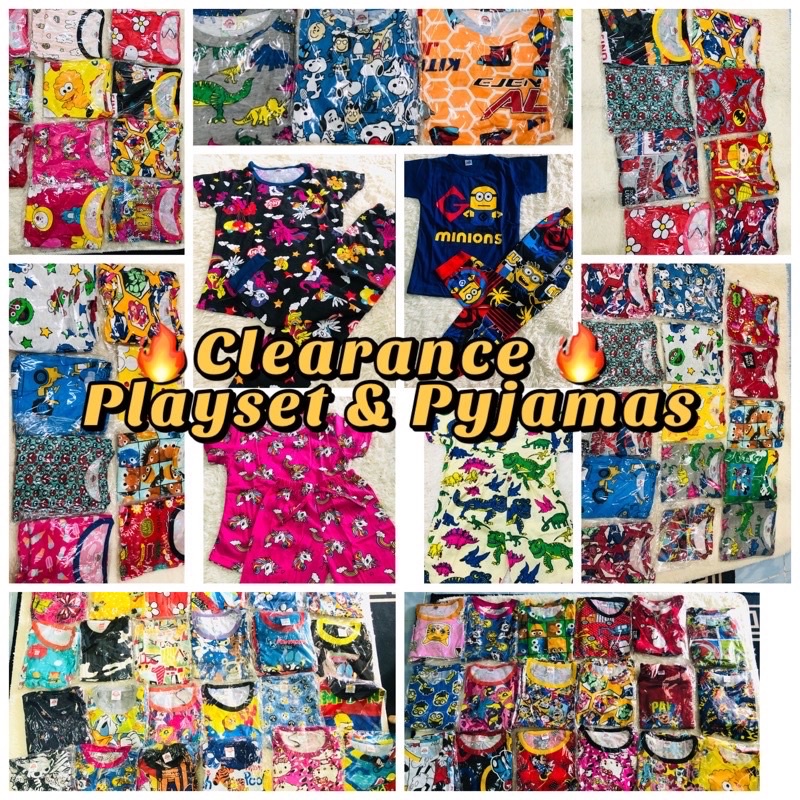 Playset Kids Boy Girl & Pyjamas Kids Boy/ Girl Clearance. ชุดนอน