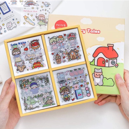 พร้อมส่ง สติ๊กเกอร์ 100แผ่นไม่ซ้ำลาย พร้อมกล่อง รุ่น ST-9782 Sticker PVC น่ารัก กันน้ำ ตกแต่งไดอารี่ สติ๊กเกอร์ไดคัท