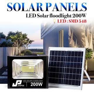 [ โค้ด ABC49Q ลดสูงสุด 30.- ]JP- 200w Solar lights ไฟพลังงานแสงอาทิตย์ Solar Cell ไฟโซลาเซลล์ ไฟสปอตไลท์ ประหยัดพลังงาน