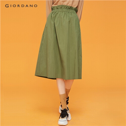 GIORDANO WOMEN Bud waistband solid skirt 99467610