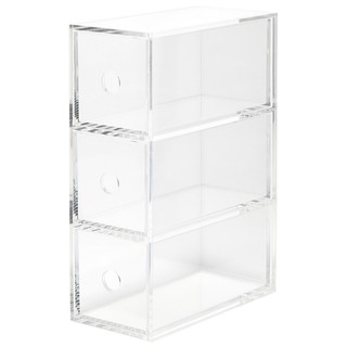 MUJI กล่องเก็บของอะคริลิก อเนกประสงค์ ลิ้นชัก 3 ชั้น มูจิ ใช้ได้ทั้งแนวตั้งและแนวนอน ขนาด 8.7 x 17.0 x 25.2 เซนติเมตร