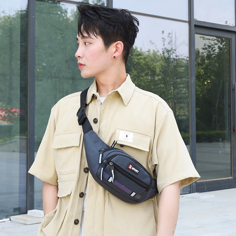กระเป๋าคาดอก กระเป๋าสะพายไหล่ผู้ชาย YX2202# SFUTE Fashion ผ้าไนลอนเรืองแสง