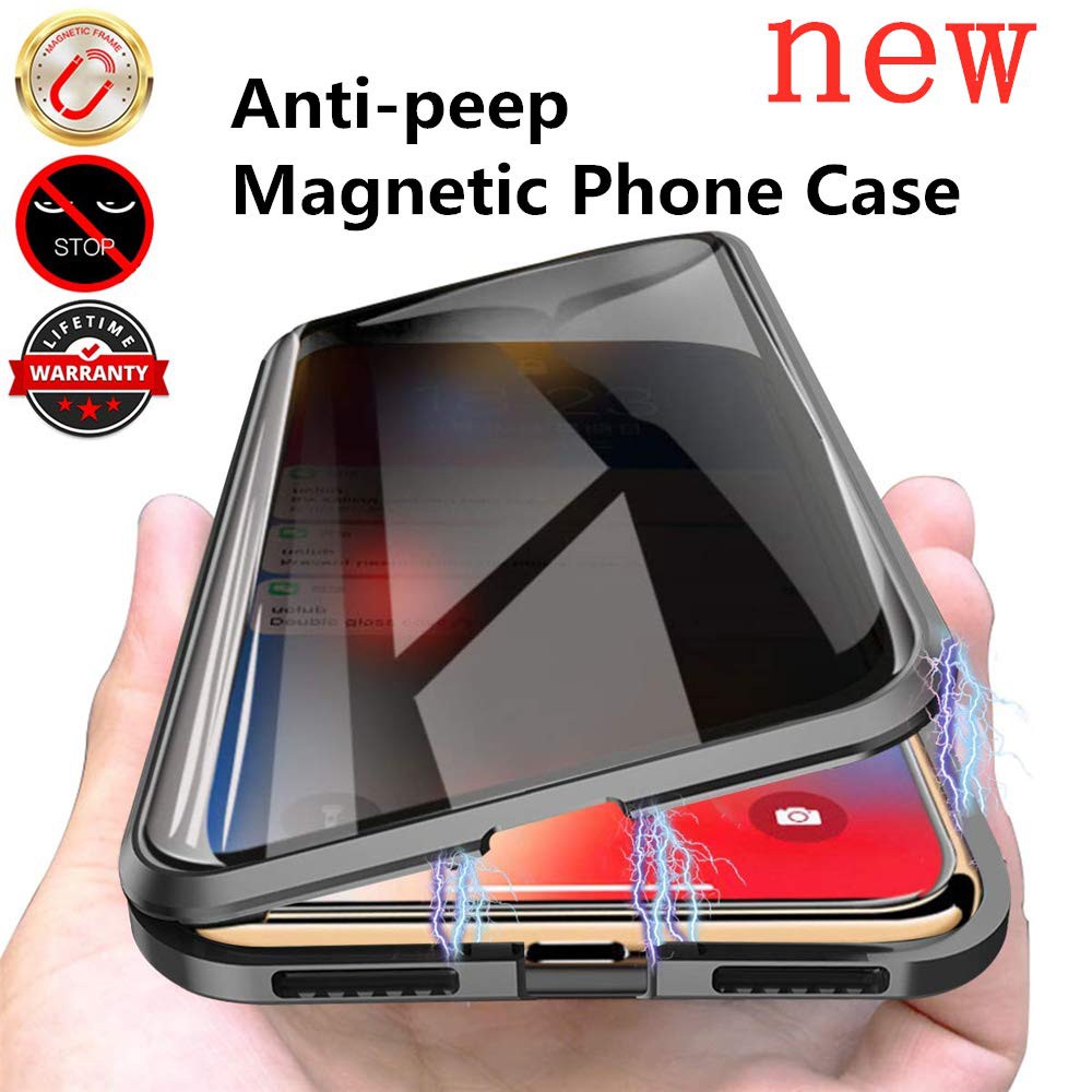เคสโทรศัพท์แม่เหล็ก Double Layer Glass Anti-peeping สําหรับ IPhone 16 pro max 15 14 13 12 11 7 8 xs max XR