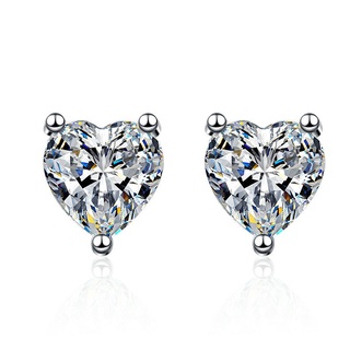 [with Gra Certificate] Fashion Heart Diamond Stud Earrings S925 Silver Moissanite Jewelry