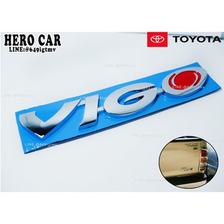 โลโก้ LOGO VIGO ติดท้ายรถยนต์ TOYOTA VIGO ขนาดยาว18.5cm. กว้าง 3cm.