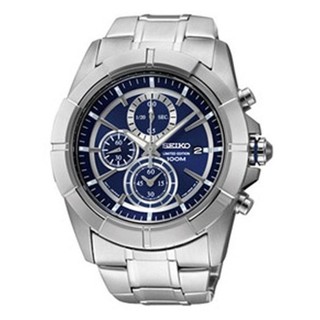 Seiko Lord Chronograph Mens Watch Silver/Blue Dial Stainless Steel  SNDE79P1