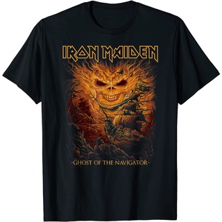 ROUND คอลูกเรือเสื้อยืด พิมพ์ลาย Iron Maiden Ghost of the Navigator สําหรับผู้หญิง-4XL