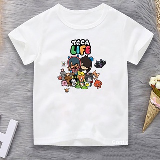 เสื้อยืดลําลอง แขนสั้น พิมพ์ลาย Toca Baca Life World น่ารัก แฟชั่นสําหรับเด็กผู้ชาย และเด็กผู้หญิง