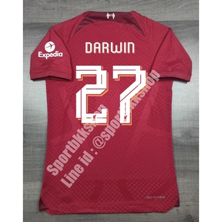 [Player] - เสื้อฟุตบอล Liverpool Home ลิเวอร์พูล เหย้า เกรดนักเตะ พร้อมเบอร์ชื่อ 27 DARWIN (Font Liverpool แบบใหม่)