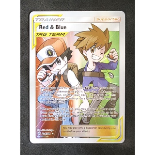 Red &amp; Blue (Gray) Trainer Card 234/236 Pokemon Card Gold Flash Light (Glossy) ภาษาอังกฤษ