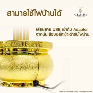 แคร์ล ธูป30ซม.ใส่ถ่านหรือไฟฟ้า ชุดธูปเทียนไฟฟ้า LED แดงทอง 30ซม.+กระถางธูปไฟฟ้า 5 ดอก