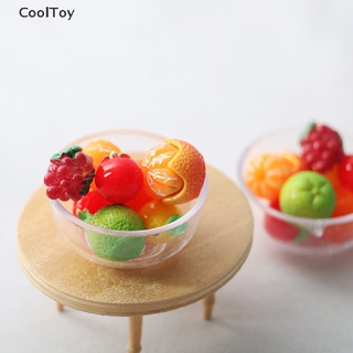 Cooltoy ชามใส ขนาดเล็ก 1:12 พร้อมผลไม้ 8 ชิ้น สําหรับตกแต่งบ้านตุ๊กตา