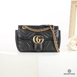 GUCCI MARMONT 22 CM FLAP BLACK