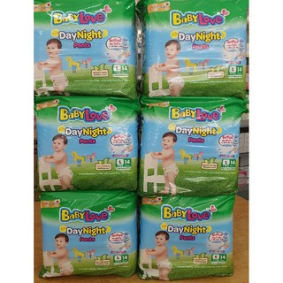 **** ขายยกลัง 6 ห่อ **** โฉมใหม่  Babylove เบบี้เลิฟ ห่อเล็ก L14 *6 = 84 ชิ้น