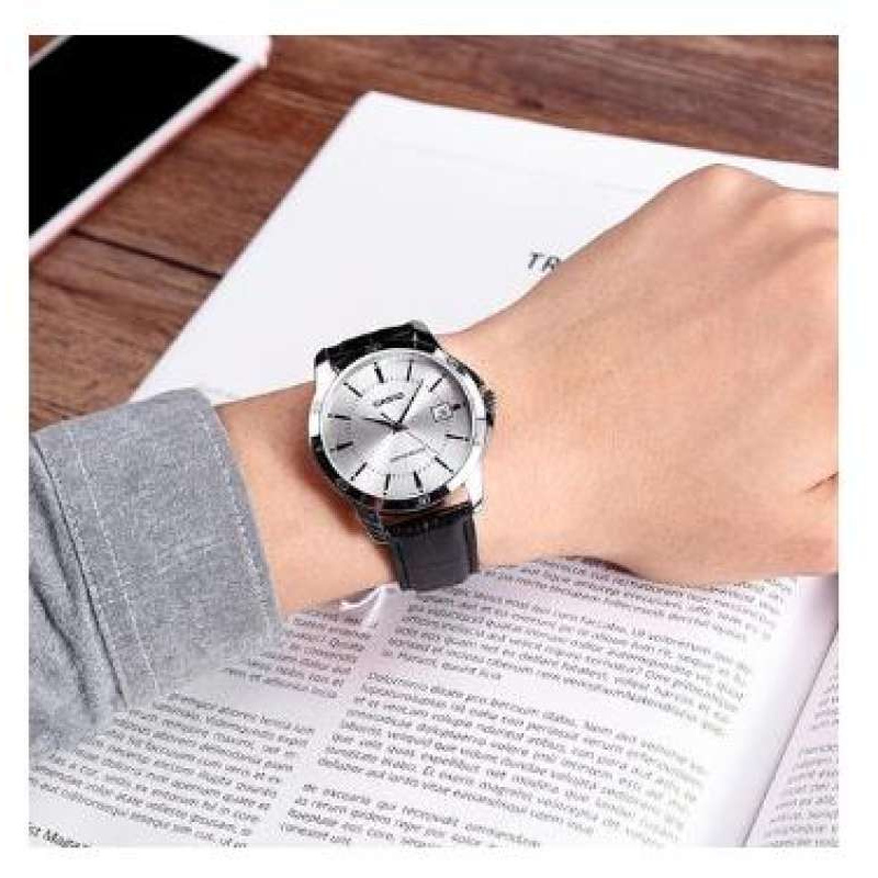 Win Watch Shop นาฬิกา Casio รุ่น MTPV004L7A นาฬิกาผู้ชาย สายหนังสีดำ หน้าปัดสีขาวประกันสินค้า 1 ปีเต