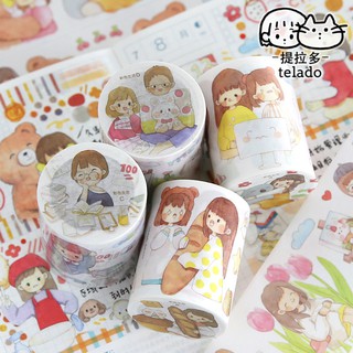 เทปตกแต่ง Telado Watercolor Girl 🎨  ลายเยอะ Big Masking Tape MT DIY Washi เทปวาชิ เทปกาว แต่งสมุดแพลนเนอร์ mimisplan