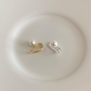 A.piece ต่างหูเงินแท้ [all silver 925] double pearl layer earcuff (41)