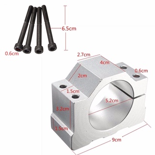 อลูมิเนียม แกนมอเตอร์ตัวยึดสกรู (80มม.) อลูมิเนียม CNC Motor Mount Spindle Motor Clamp Clamp