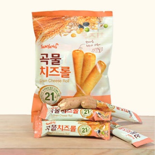 Samyang Grain Cheese Roll ซัมยัง เกรน ชีสโรล ธัญพืชอบกรอบสอดไส้ชีส นำเข้าจากเกาหลี 80g