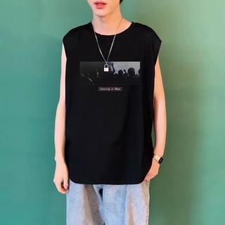 【M-5XL】เสื้อกล้ามแขนกุด เสื้อกล้ามแขนกุดสไตล์วิทยาลัย เสื้อยืดแขนกุดเกาหลี