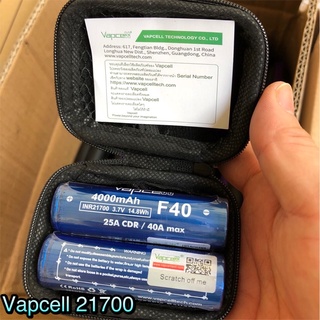 Vapcell INR21700 4000mah3.7V14.8Wh ถ่าน21700 ถ่านVapcell 21700​ รุ่นF40