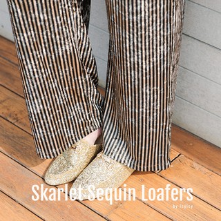 Skarlet Sequin Loafers - Gold