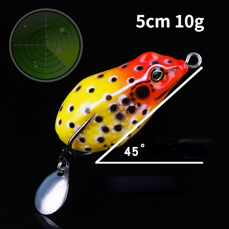 กบนุ ่ ม Umpan Katak ตกปลา 5 ซม.10g Thunder กบ Lure Topwater Crankbait เหยื ่ อประดิษฐ ์ นุ ่ มลอยกบเหยื ่ อคู ่ Sharp Hooks สําหรับ Bass Trout Snakehead ปลาแซลมอน
