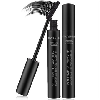 KUIKE Store มาสคาร่า แปรงไฟเบอร์ สีดํา กันน้ำ ติดทนนาน Long lasting black fiber brush mascara