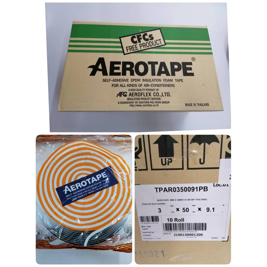 แอร์โร่เทป ขายยกลัง (10ม้วน) 3mm x 50mm x 9.1M