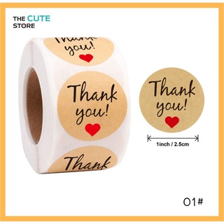 ใหม่​ สติกเกอร์ ขอบคุณ /Thank You sticker สวยๆ ราคาเบาๆ​ 500​ ดวง​ สุดคุ้ม