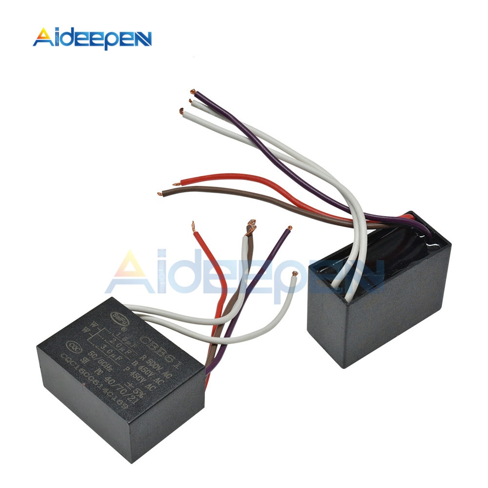 Cbb61 250V/300V/400V/450V500V/550V/600V 1uF ~6uF Terminalพัดลมเพดานมอเตอร ์ วิ ่ งสี ่ เหลี ่ ยมผืนผ ้ าตัวเก ็ บประจุ 5 สาย