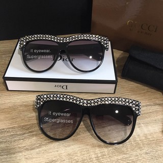 Eyewear_by.tm แว่นกันแดด ทรง ฮิต กลมใหญ่  รุ่น New GC  สี ดำไล่เฉด