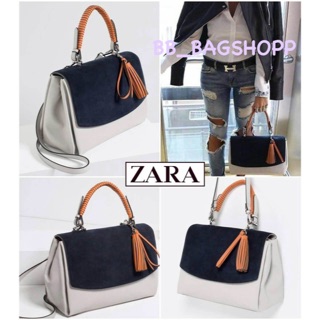 ZARA MULTICOLOR CITY BAG WITH PENDANT DETAIL  (outlet)