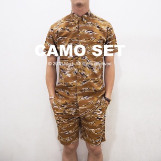 Camo Set  เซท เสื้อเชิ้ตแขนสั้น กางเกงขาสั้น สไตล์ญี่ปุ่น