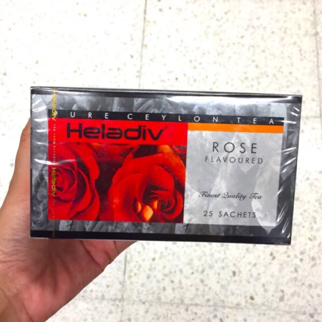 ชาดำกลิ่นกุหลาบ ผลิตจากชาซีลอน ชาซีลอนแท้ Pure Ceylon tea Rose flavoured Heladiv จากศรีลังกา ชากุหลาบ 25 ซอง 50g