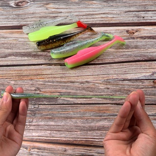 6pcs/lot T-tail Worm Bait Sea Fishing Silicone Soft Lure 2.3g/6cm Artificial Wobbler Maggot Soft Bait For River Lake