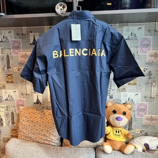 B Balen shirt บาเลน เสื้อเชิ๊ต เชิ๊ตแขนสั้น BLCG Blue Logo shirt (พร้อมส่ง)