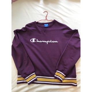 เสื้อแขนยาว sweater champion แท้ สีม่วง size m