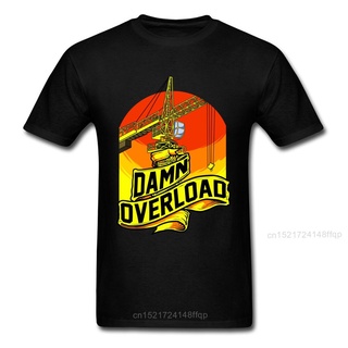 ใหม่ เสื้อยืดคอกลม พิมพ์ลาย Tower Cranes Sunset Overload แฟชั่นฤดูร้อน สําหรับผู้ชาย Ghidkf36Cdkfec36