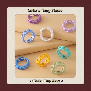 Sister’s Thing Studio 🌈 Chain Clay Ring แหวนดินปั้นลายโซ่ สีสันสดใสน่ารัก