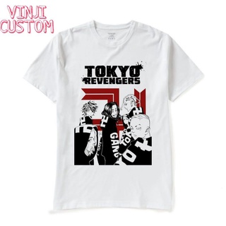 เสื้อยืดคอกลมcrew neckเสื้อยืดแขนสั้น พิมพ์ลาย TOKYO REVENGERS ขนาดใหญ่ สไตล์วินเทจ สําหรับผู้ชาย และผู้หญิง ไซซ์ S M L