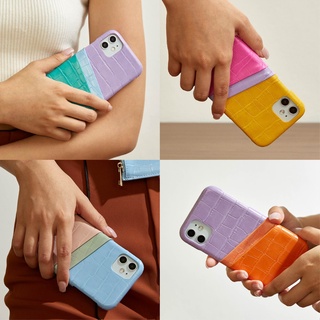 (โค้ด8MUSE65ลด65.-)(11 Series) MUSE 3Tone Card Holder Phone Case COLORFUL