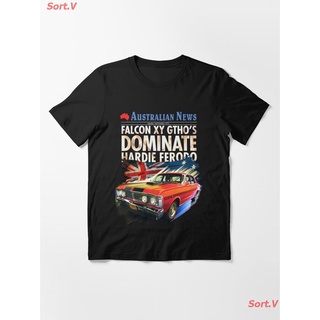 Sort.V โลโก้ Ford Falcon XY GTHO Phase III (nostalgic) &amp;#169; Essential T-Shirt เสื้อยืดพิมพ์ลาย เสื้อยืดโลโก้รถ