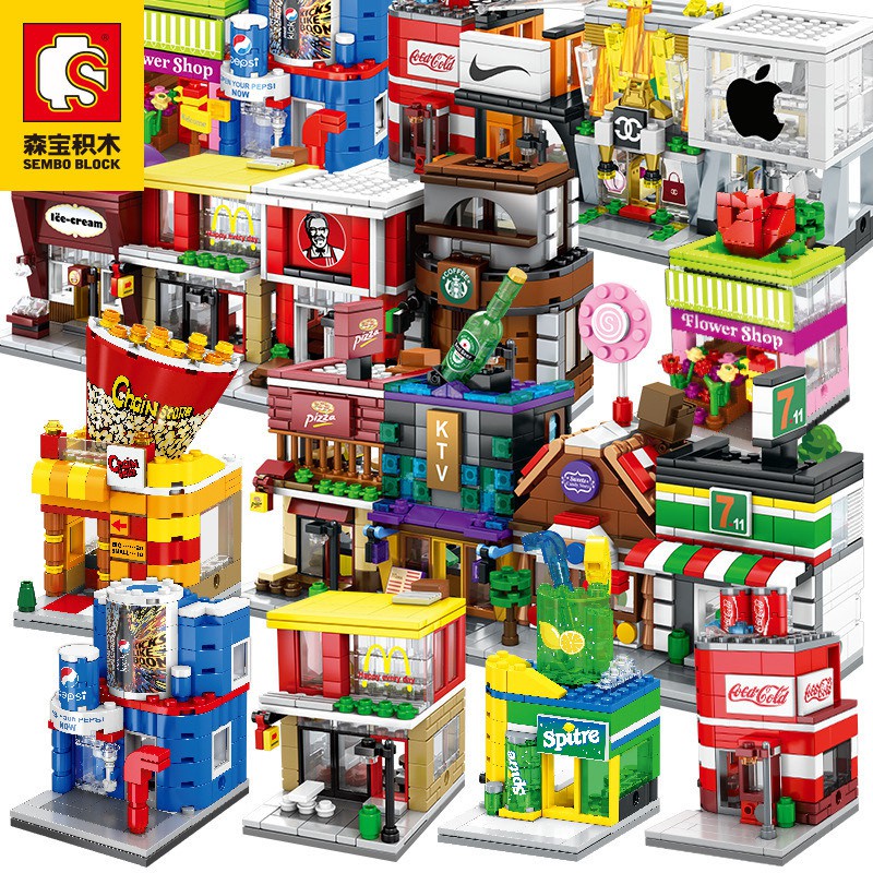 ตัวต่อ เลโก้ lego sembo block เลโก้ร้านค้า Mini Street