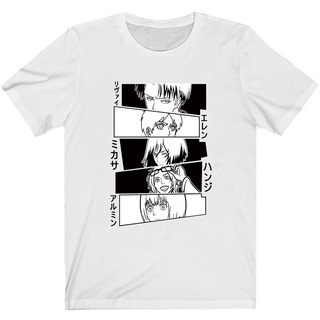 [100% Cotton] เสื้อยืด ผ้าฝ้าย พิมพ์ลายอนิเมะ Attack on Titan AOT Levi Ackerman สําหรับผู้ชาย